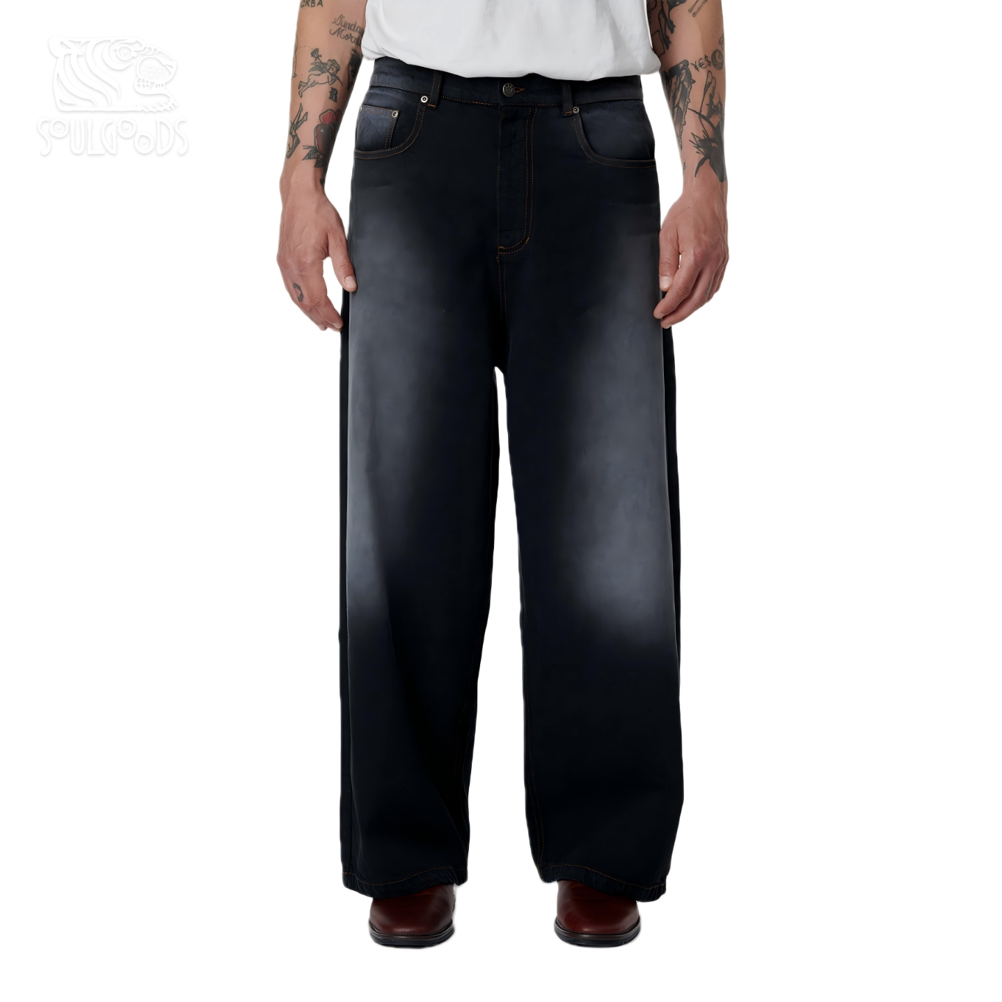 现货RASSVET DYED EXTRA BAGGY DENIM PANTS 做旧宽松牛仔裤26SS图片