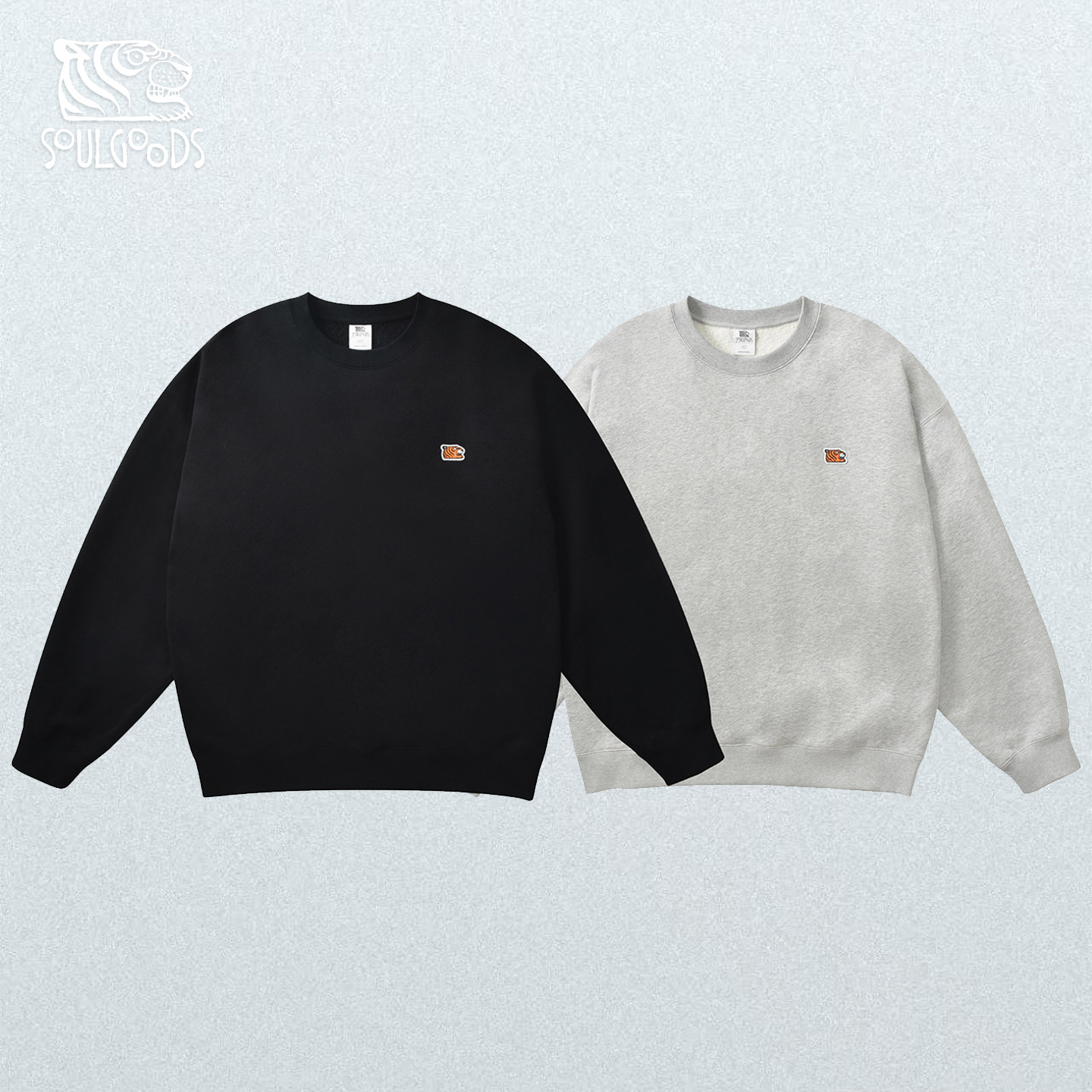SOULGOODS 灵魂虎官方  经典虎头绣章宽松休闲纯棉卫衣26FW