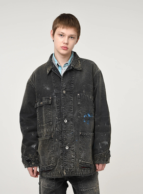 现货BOWWOW DUCK COVERALL BLANKET LINER AGED 做旧工装夹克25FW