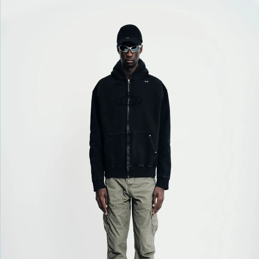 现货授权PIET x OAKLEY Padded Hoodie 做旧破坏连帽卫衣25FW