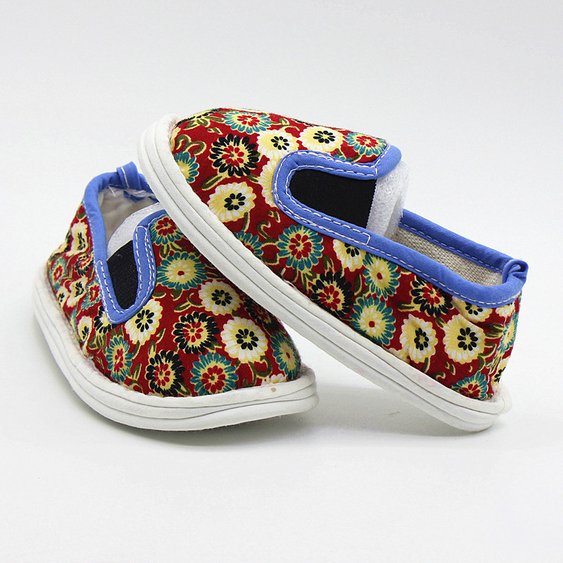 儿童手工布鞋松紧口小孩婴儿步前鞋宝宝学步鞋纯棉千层低防滑单鞋