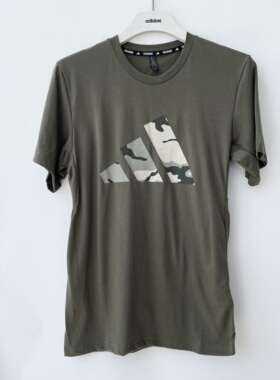 光雨体育--阿迪达斯 大LOGO 男子 休闲运动短袖T恤 IM7452