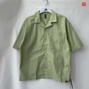 光雨体育--阿迪达斯 男子 夏季翻领 潮流百搭宽松休闲衬衫JL6056