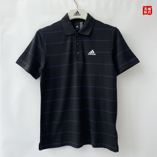 阿迪达斯男子短袖条纹运动POLO衫