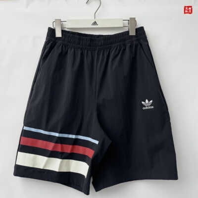 光雨体育--Adidas 三叶草 男子 条纹时尚休闲 梭织运动短裤JM7273