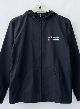 光雨体育--Adidas 三叶草 男子 连帽运动 休闲夹克  防风衣DX4236