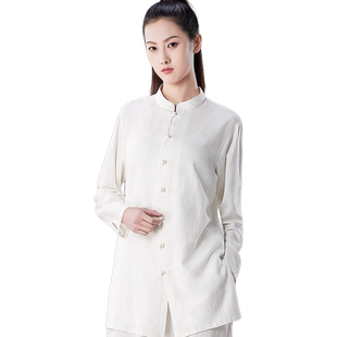 棉麻太极服女2025新款夏季太极拳练功服男亚麻年轻人八段锦太极服