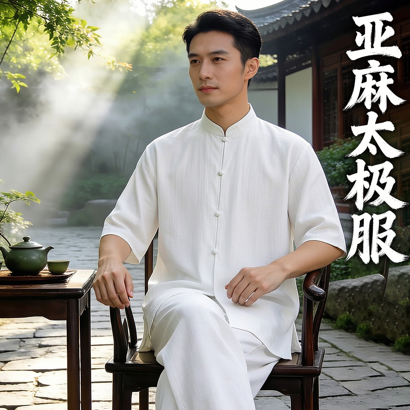 亚麻太极服男款2026新款夏季薄款图片