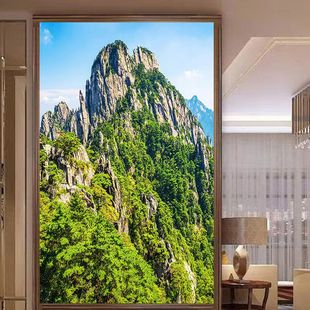 有山无水客厅竖版玄关装饰画大山高山图背有靠山办公室走廊墙壁画