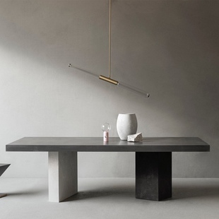 极简工业风水泥实木办公桌创意个性设计师工作台时尚洽谈工作台