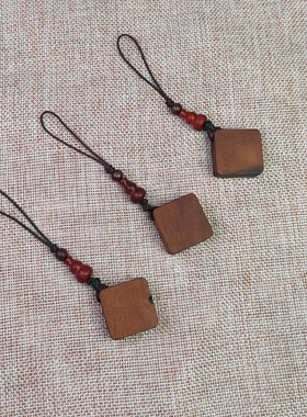 雷击枣木紫薇讳汽车钥匙挂饰手机坠天然朱砂老料平安护佑随身挂绳