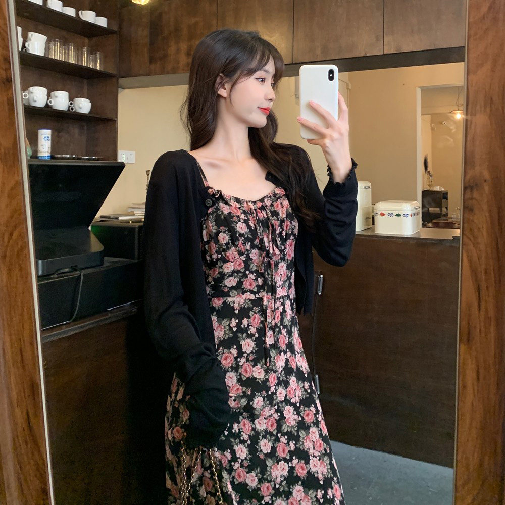 봄과 여름 새로운 대형 세련된 복고풍 꽃 슬링 산후 모유 수유 드레스 뜨거운 엄마 나들이 모유 수유 여름