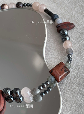 荒野假日｜原创小众设计新中式复古高级港式ins天然石串珠项链