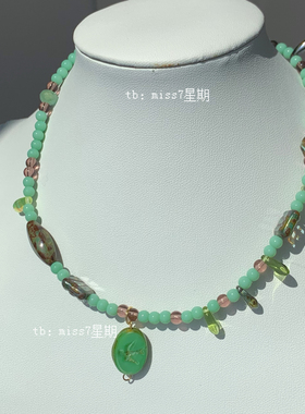 归雁｜原创小众设计新中式清新高级简约复古捷克珠串珠编织项链