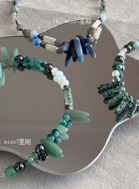 碎｜原创小众设计新中式高级复古简约清新气质天然石串珠项链