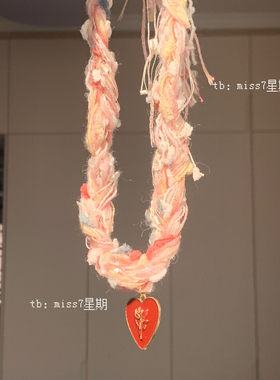 瑰丽｜原创小众设计可爱ins高级复古y2k千禧捷克珠毛线编织锁骨链