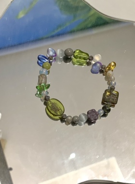 /春意/原创小众设计复古高级感捷克珠天然石清冷气质串珠手链手饰