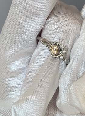 月圆时｜原创小众设计高级ins简约复古黄水晶天然石镀银戒指