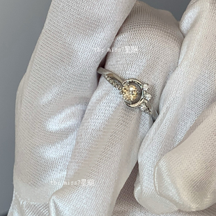 月圆时｜原创小众设计高级ins简约复古黄水晶天然石镀银戒指