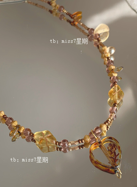 心蚀｜原创小众设计秋日氛围感复古高级美拉德ins捷克珠串珠项链