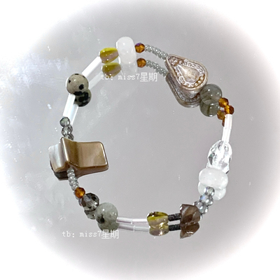 金色泪珠｜原创小众设计简约高级冷淡捷克珠贝珠天然石串珠手链
