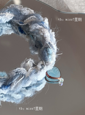 水沐｜原创小众设计清新高级ins简约复古捷克珠编制毛线锁骨链