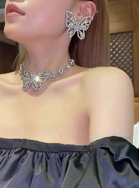 XUNIYISHI水钻蝴蝶项链