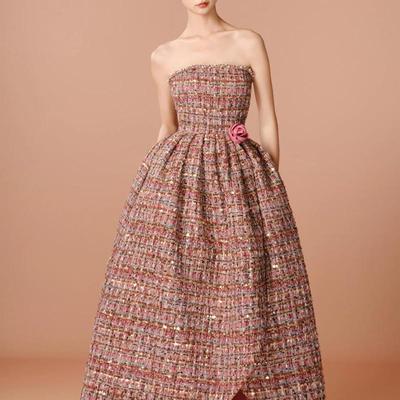 晨拍礼服女新娘法式高级感抹胸连衣裙气质名媛小香风敬酒服订婚宴