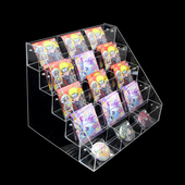 吧唧徽章展示谷子周边收纳架纪念币阶梯式 置物架透明分格子收纳架