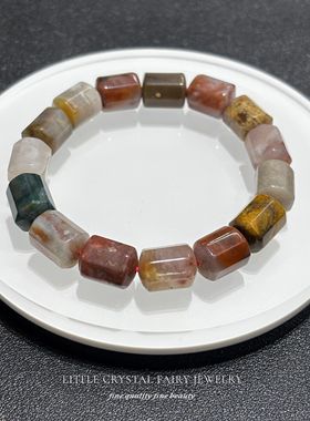 天然海洋碧玉圆柱桶珠手串手链可diy原创水晶项链材料串珠外贸款