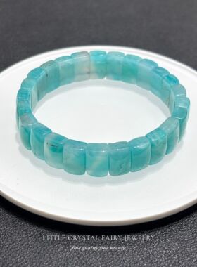 天然天河石方块手牌排diy原创材料新中式外贸情侣小清新手链首饰