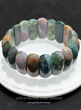 天然海洋碧玉月牙手牌手链可diy原创水晶饰品复古外贸小众首饰