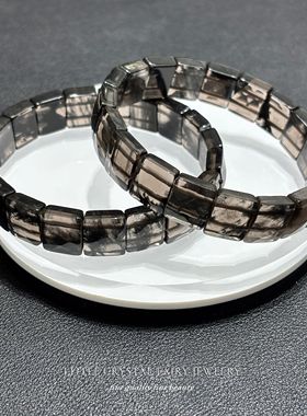 天然冰种黑曜石手牌手链可diy材料原创水晶文艺礼物国风小众首饰