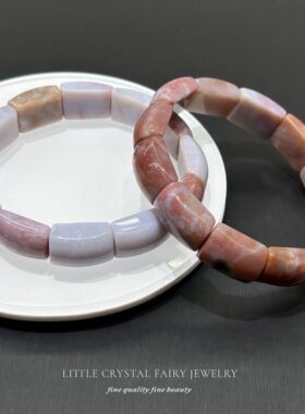 天然粉色海洋碧玉印度玛瑙手排手链diy原创水晶礼物女生外贸饰品