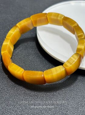 天然金虎眼石礼物手串手牌排可diy原创材料新中式外贸情侣款首饰