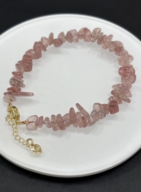 天然水晶碎石手链波西米亚风金属扣原创水晶饰品礼物女生流行外贸
