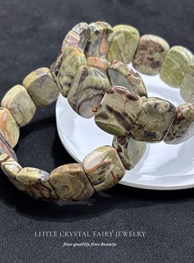 天然金钱玛瑙手牌排手链可diy原创水晶饰品复古礼物外贸小众首饰