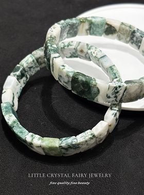 天然水草玛瑙手牌手排手链可diy原创水晶饰品小众首饰情侣礼物