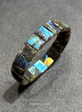 天然拉长石手排牌手串手链diy高档串珠材料原创水晶首饰散珠礼物