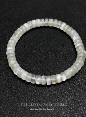 天然白色月光石直切药片珠手串手链diy原创水晶女生文玩首饰礼物