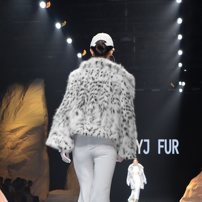 [纯白高奢系列】进口美国纯白斑点猫短款lynx皮草大衣裘皮外套