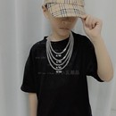 钛钢不掉色古巴链潮嘻哈儿童项链街舞走秀配链