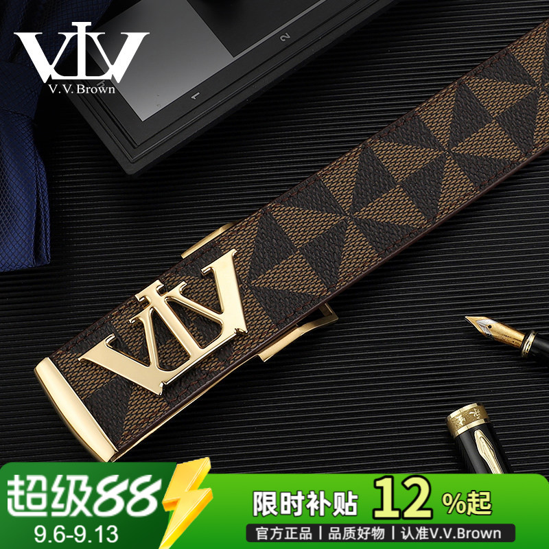 V.V.Brown男士牛皮腰带