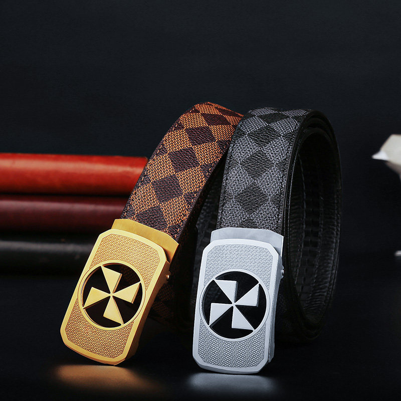 VVBROWN牛皮腰带男士真皮自动扣高档正品商务奢华品牌皮带男款潮