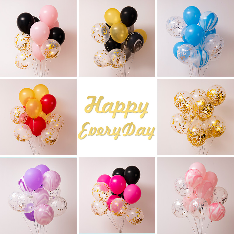 透明圆点ins金色亮片生日