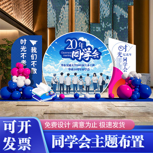 毕业20周年30同学会聚会场景布置气球装饰氛围拍照签名墙kt背景板