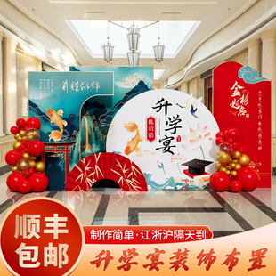升学宴布置高考金榜题名谢师宴场景氛围装饰酒店气球背景墙kt展板
