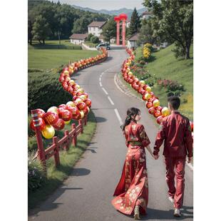 结婚气球路引牌农村风车室外婚礼庆院子用品大全迎宾装饰布置路边