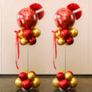 红金色波波球立柱桌飘结婚气球店铺开业公司新马年会活动装 饰场景