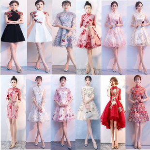 少女旗袍式连衣裙2024新款夏女短款现代时尚新式年轻款改良中国风